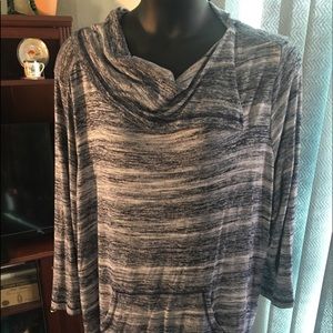 Super soft split cow neck long sleeve tunic